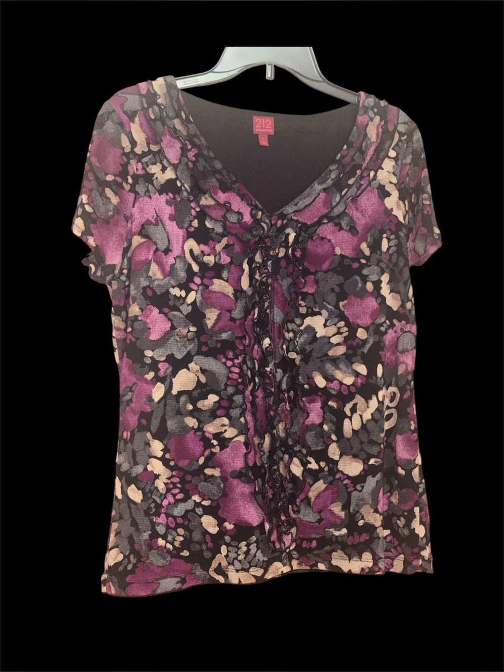 Black & Purple Floral Blouse